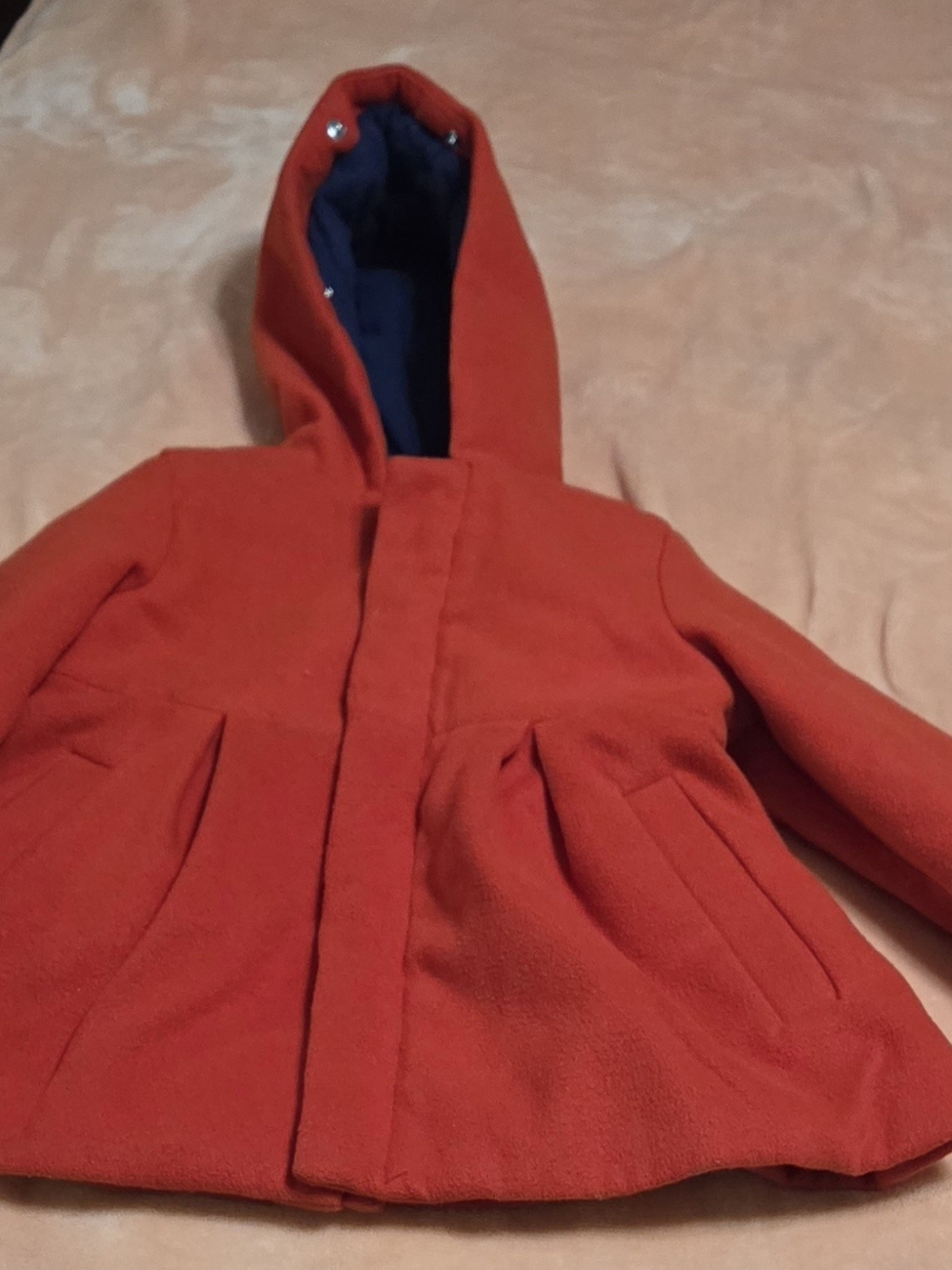 Cat & Jack Red HOODIE Jacket Bow accent Fleece Lined 3T